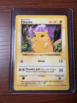 Pokemon Base Set Pikachu 1st Edition Ghost Stamp Error/Misprint - 58/102 - Image 1
