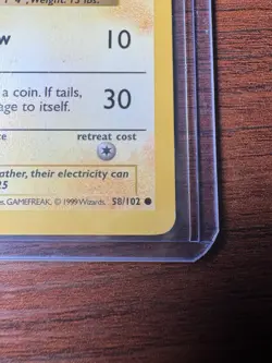 Pokemon Base Set Pikachu 1st Edition Ghost Stamp Error/Misprint - 58/102 - Image 3