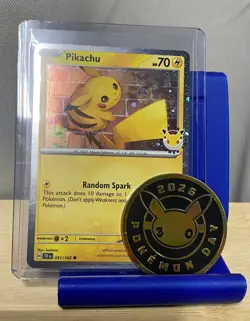 2026 Pokemon Day 30th Anniversary Pikachu 051 Stamped Promo With Coin - Image 1