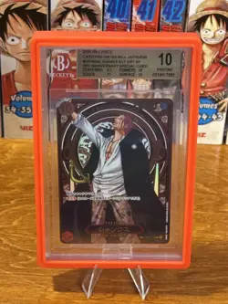 2025 One Piece OP13 Japanese 3rd Anniversary Gold #004 Shanks BGS 10 PRISTINE - Image 1