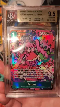 BGS GEM Mint 9.5 French Perona Treasure Rare. One Piece, Royal Blood, OP9-034 - Image 2