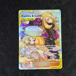 Pokemon Cards: Cosmic Eclipse Ultra Rare Full Art: Cynthia & Caitlin 228/236 - Image 1
