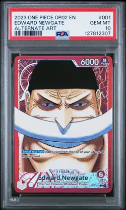 One Piece OP02-001 Edward Newgate Parelle Alternate Alt Art Foil ENG PSA 10 - Image 1