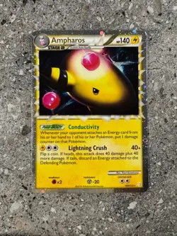 Pokemon TCG Cards Ampharos Prime 105/123 HGSS Ultra Rare Holo EXC - Image 1