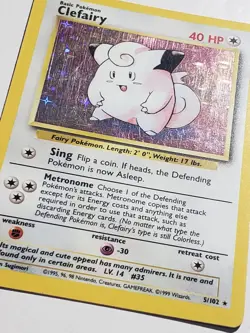 HOLO Clefairy 5/102 - VLP - RARE 1999 Base Pokemon Card - $2 Combined Shipping - Image 3