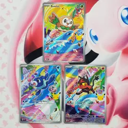 Rowlett 043 + Litten 044 + Popplio 045 - First Partner Pokemon Cards - #L647 - Image 1