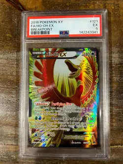 POKEMON 2016 XY Breakpoint Full Art HO-OH EX #121 PSA 5 RARE - Image 1