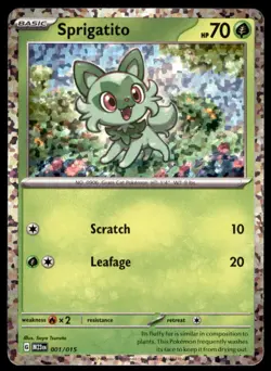 Sprigatito 001/015 holo Promo McDonald's Collection 2023 Pokemon Holo LP - Image 1