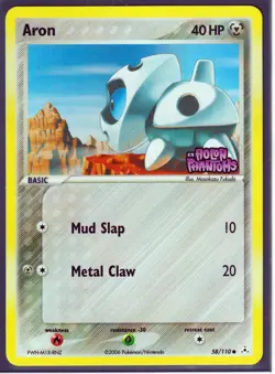 VINTAGE 2006 POKEMON EX HOLON PHANTOMS- ARON 58/110-REVERSE HOLO-STAMPED NM/LP - Image 1
