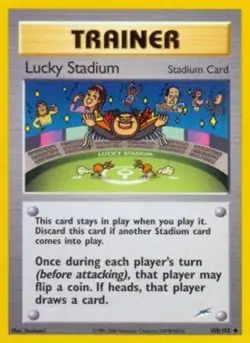 1x Lucky Stadium - 100/105 - Uncommon - Unlimited Edition Lightly Played Pokemon - Image 1