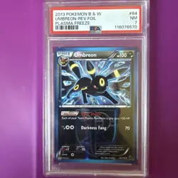 Pokemon Umbreon 064/116 Reverse Holo Graded PSA 7 Plasma Freeze - Image 1