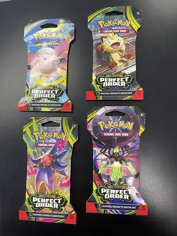 Pokemon TCG Perfect Order Art Set of 4 Sleeved booster packs ART SET BRAND NEW! - Image 1