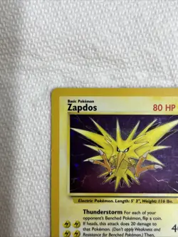 1999 Pokemon Fossil Zapdos Holo 15/62 Free Shipping - Image 2
