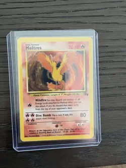 Pokemon TCG English NM/LP Moltres 12/62 Fossil Holo Rare Vintage WOTC - Image 1