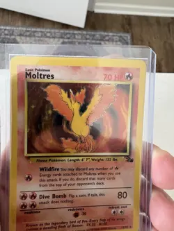 Pokemon TCG English NM/LP Moltres 12/62 Fossil Holo Rare Vintage WOTC - Image 2