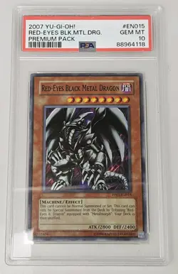 2007 Yu-Gi-Oh! Red-Eyes Black Metal Dragon Super Rare PP01-EN015 PSA 10 Gem Mint - Image 1