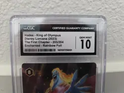 CGC 10 Disney Lorcana Hades King of Olympus Enchanted 205/204 2023 Gem Mint Foil - Image 2