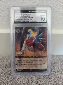 CGC 10 Disney Lorcana Hades King of Olympus Enchanted 205/204 2023 Gem Mint Foil - Image 4