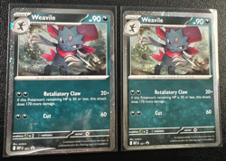 Pokemon TCG Phantasmal Flames Weavile MEP 021 Black Star Promo Card x2 SWIRL - Image 1