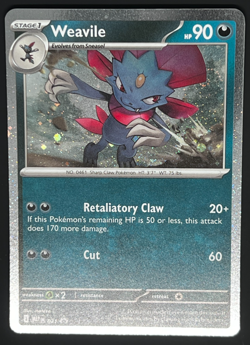 Pokemon TCG Phantasmal Flames Weavile MEP 021 Black Star Promo Card x2 SWIRL - Image 4