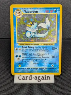 Pokemon TCG Vaporeon Holo Rare Card 12/64 Jungle No Symbol Error, LP Condition - Image 1