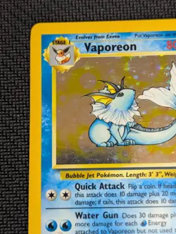 Pokemon TCG Vaporeon Holo Rare Card 12/64 Jungle No Symbol Error, LP Condition - Image 3