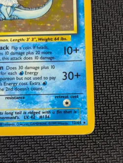 Pokemon TCG Vaporeon Holo Rare Card 12/64 Jungle No Symbol Error, LP Condition - Image 5