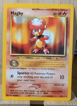 Magby 23/111 - Neo Genesis - Rare Non Holo - 2000 Pokemon LP - Image 1