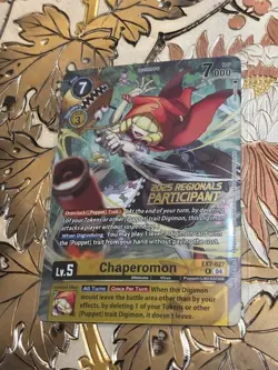Digimon Card Game Chaperomon 2025 Regionals Participant Rare EX7-027 R - Image 1