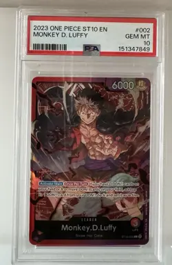 One Piece ST10-002 Monkey D Luffy Leader PSA 10 Gem Mint 2023 The Three Captains - Image 1
