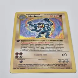 Near Mint | 1st Edition Base Set Shadowless Holo | Machamp 8/102 | Pokemon Card - Image 3