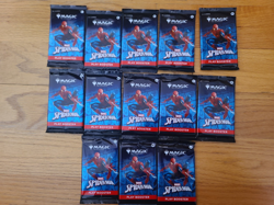 Lot Of 13 MTG Magic The Gathering Spiderman Play Booster Packs Sealed - Image 1