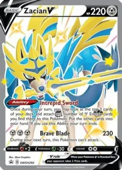 1x Zacian V (Shiny) - SWSH292 - SWSH Black Star Promos Lightly Played Pokemon SW - Image 1