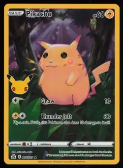 2021 SWORD & SHIELD - CELEBRATIONS PIKACHU BASIC/RARE HOLO #5 - Image 1