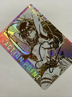 Mikasa Attack On Titan UNION ARENA Action Point FOIL Japan Card Gold Rare Signed - Image 4