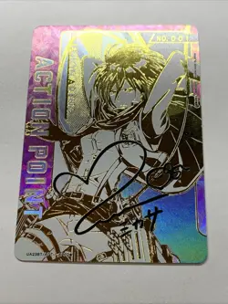Mikasa Attack On Titan UNION ARENA Action Point FOIL Japan Card Gold Rare Signed - Image 5