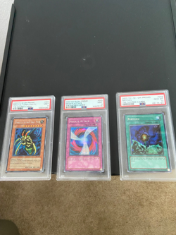 YuGiOh The Sacred Cards Promo Complete Graded Set PSA 9, 9, 10 - Image 1