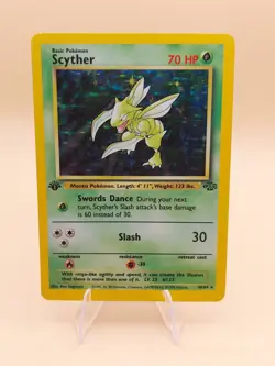 Scyther Holo Rare 1st Edition Jungle 10/64 Pokemon Card - WOTC 1999 - Image 1