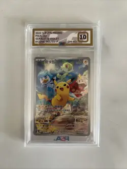 PG 10 Pikachu 001/SV-P Chinese Scarlet & Violet Pre-Order Promo Pokemon Card - Image 1