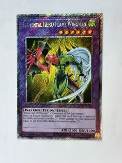 Yugioh Elemental HERO Flame Wingman RA03-EN152 Platinum Secret Rare Yu-Gi-Oh TCG - Image 1