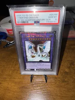 Yugioh 2024 RA03 QUARTER CENTURY SECRET RARE QCSR CYBER END DRAGON PSA 10 MINT - Image 1