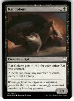 Rat Colony 101 Common Dominaria Magic: The Gathering Lightly Played - Image 1