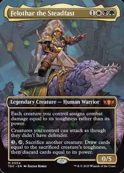 1x NM BORDERLESS Felothar the Steadfast MTG Tarkir Dragonstorm Commander SV - Image 1