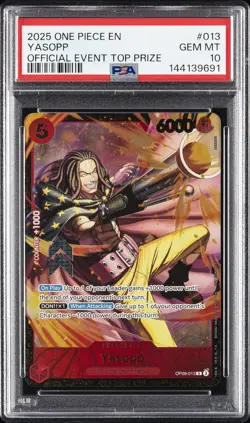 2025 ONE PIECE PROMOS OFFICIAL EVENT TOP PRIZE #013 YASOPP PSA 10 - Image 1