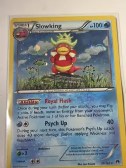 Pokemon TCG Slowking 21/122 Breakpoint Holo Rare Card With SWIRL - Image 1