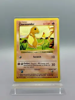 Charmander 46/102 Shadowless Base Set LP - Pokemon TCG Card Common - Image 1