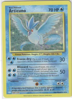 Articuno 009/034 Trading Card Game Classic Holo - NM - Image 1