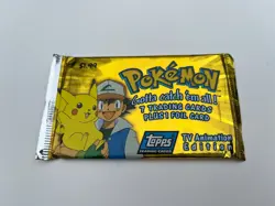 1 x Topps Pokemon TV Animation Edition SEALED Pack of 8 Trading Cards Blue Logo - Image 1