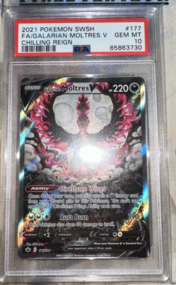 2021 POKEMON CHILLING REIGN GALARIAN ARTICUNO, ZAPDOS, & MOLTRES V PSA 10 - Image 3