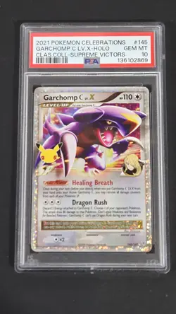 PSA 10 Garchomp C LV.X 145/147 Celebrations Classic Collection Pokemon 2021 - Image 1